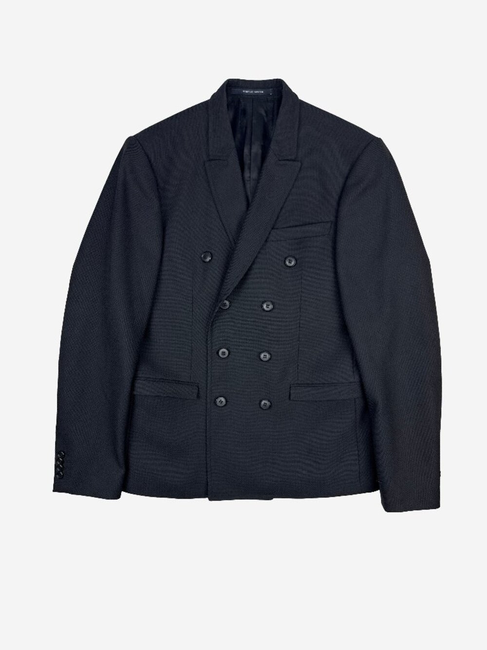 TIGER OF SWEDEN Wool Blend Double Breasted Black Blazer Size EU 46 US 36